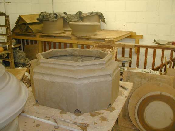 Erotic Fairy Chimney Pot being built: The base is first. 