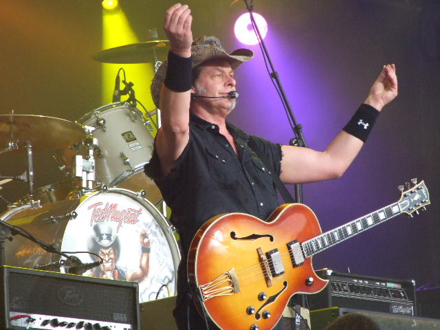 Photo of Ted Nugent taken at BosPop 2008 that John Schlick was the Lighting Designer for.